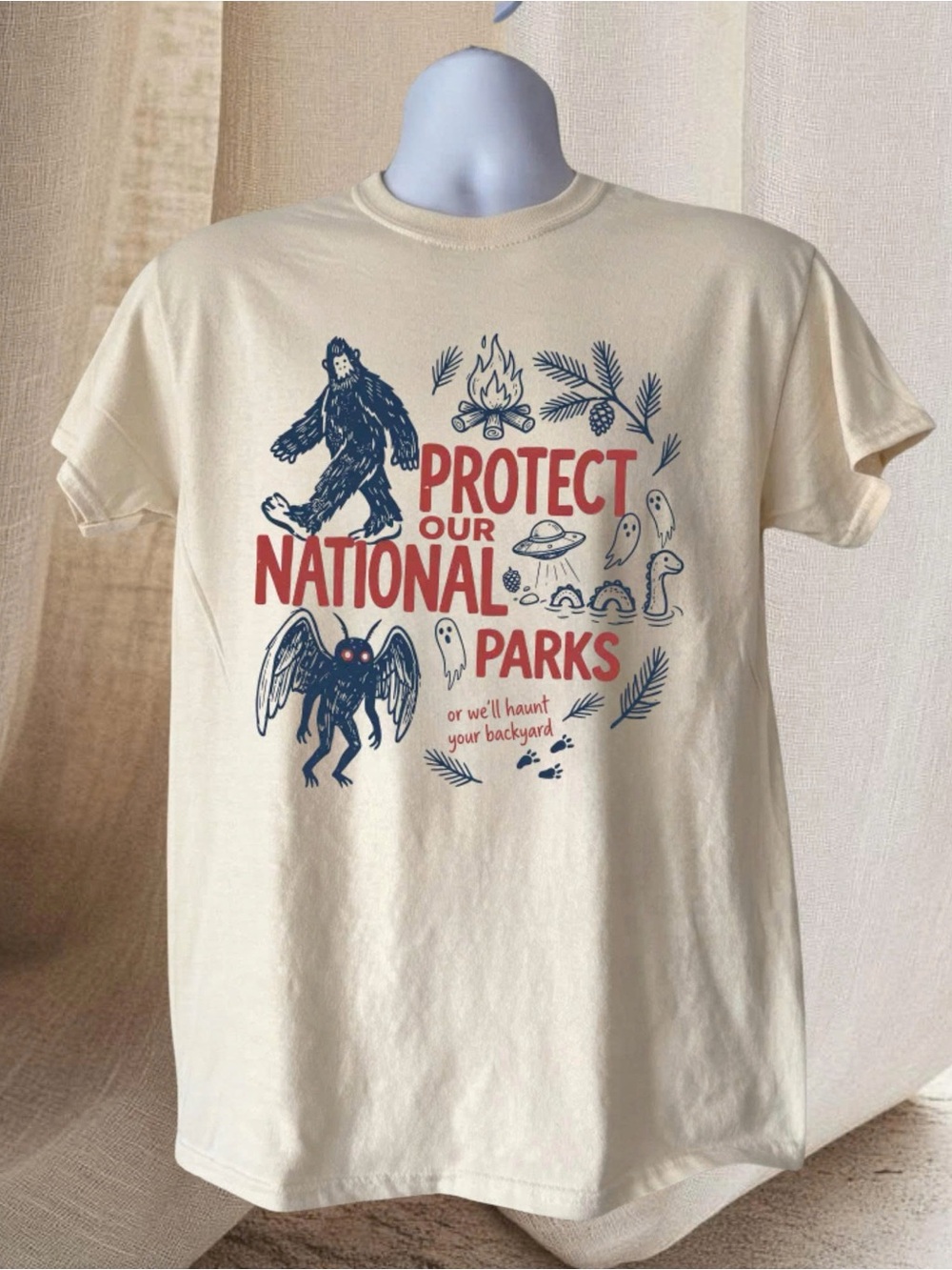 Gildan Cream 'Protect Our National Parks' Graphic Tee